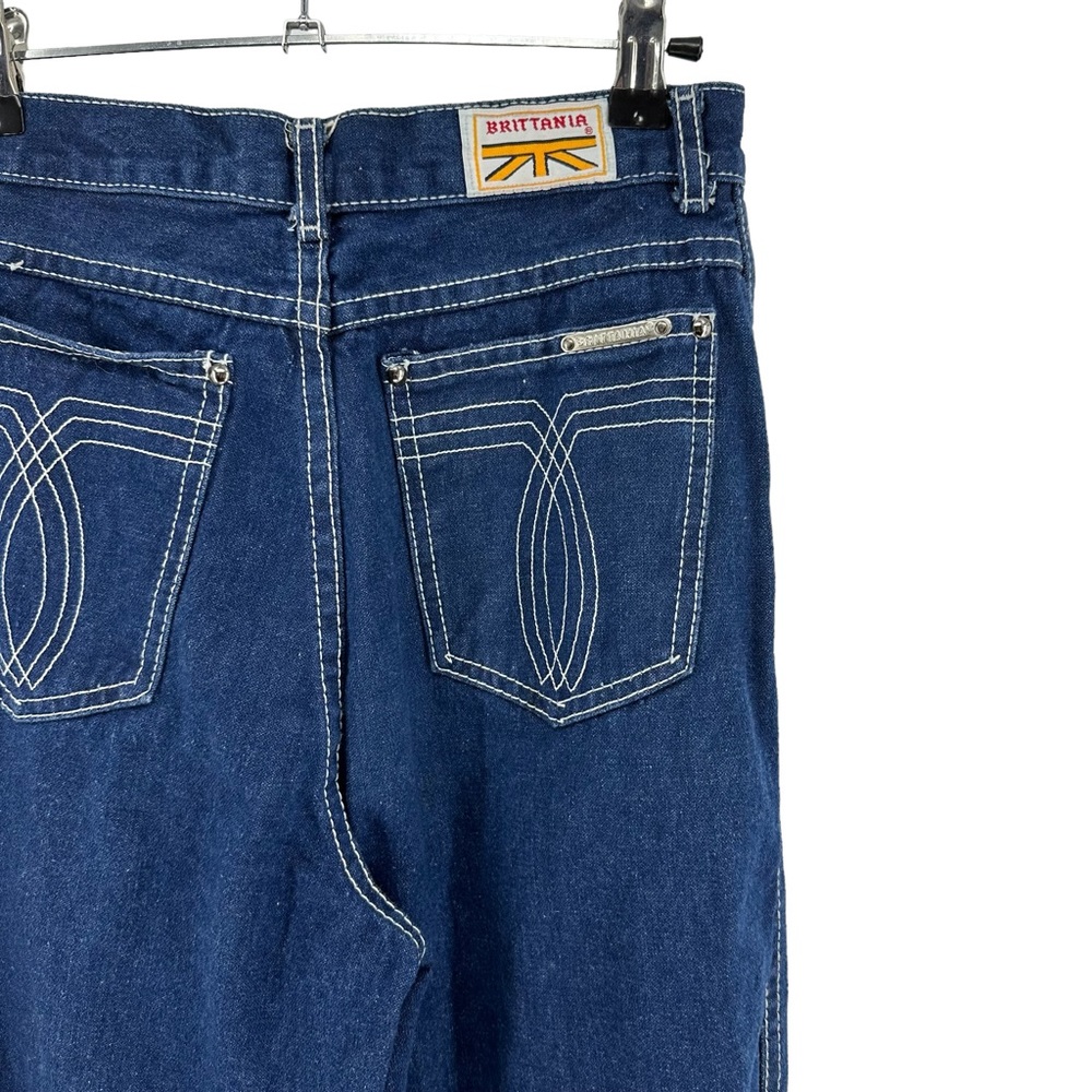 VINTAGE 70s Brittania High Waisted Wide Leg Denim Jean